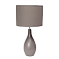 Creekwood Home Essentix Ceramic Dewdrop Table Lamp, 18-1/8"H, Gray Shade/Gray Base 1 thumbnail image