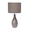 Creekwood Home Essentix Ceramic Dewdrop Table Lamp, 18-1/8"H, Gray Shade/Gray Base