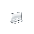 Azar Displays Double-Foot Acrylic Sign Holders, 5" x 6", Clear, Pack Of 10