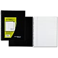 Mead Wirebound Legal Ruled Business Notebooks - Letter - 96 Sheets - Double Wire Spiral - 20 lb Basis Weight - 8 1/2" x 11" - White Paper - Black Cover - Linen Cover - Bond Paper, Bleed-free, Perforated - 1 Each