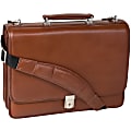 McKlein Lexington Leather Expandable Briefcase With 15" Laptop Pocket, 16-1/2”H x 5”W x 12-1/2”D, Brown 1 thumbnail image