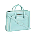 McKlein Lake Forest Italian Leather Briefcase, Aqua Blue 1 thumbnail image