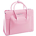 McKlein Lake Forest Italian Leather Briefcase, Pink