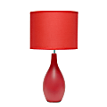 Simple Designs Bowling Pin Base Table Lamp, 19"H, Red Shade/Red Base 1 thumbnail image