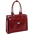 McKlein Winnetka Italian Leather Briefcase, Red 1 thumbnail image