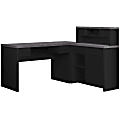 Monarch Specialties Jade 63"W L-Shaped Computer Desk With 59”W Return, Black/Gray