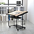 Flash Furniture Adjustable Drawing And Drafting Table, 31-1/4"H x 35-1/4"W x 23-3/4"D, Cherry/Black 1 thumbnail image