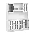 Bush Furniture Westbrook 60"W Sideboard With Hutch, White Ash, Standard Delivery