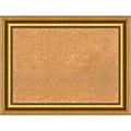 Amanti Art Non-Magnetic Cork Bulletin Board, 34" x 26", Natural, Parlor Gold Plastic Frame