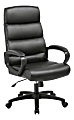 Lorell® SOHO Ergonomic Bonded Leather High-Back Chair, Modern Stitch, Black 1 thumbnail image