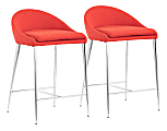 Zuo Modern® Reykjavik Chairs, Tangerine/Chrome, Pack Of 2 Chairs 1 thumbnail image