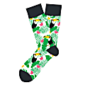 Two Left Feet Tropical Toucan Cotton Socks, Large, White