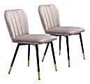 Zuo Modern Manchester Dining Chairs, Gray/Black, Set Of 2 Chairs