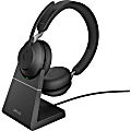 Jabra Evolve2 65 Headset With Charging Stand - Stereo - USB Type A - Wireless - Bluetooth - Over-the-head - Binaural - Supra-aural - Black