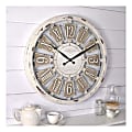 FirsTime & Co.® Antique Plaques Round Wall Clock, Antique White
