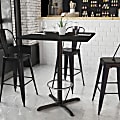 Flash Furniture Square Laminate Table Top With Bar Height Table Base And Foot Ring, 43-3/16”H x 36”W x 36”D, Black 1 thumbnail image