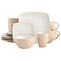 Gibson Home Soho Lounge 16-Piece Soft Square Stoneware Dinnerware Set, Matte Sand 1 thumbnail image