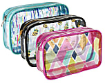 Divoga® Rounded Pencil Pouch, 5 1/2"H x 8 1/4"W x 1 5/8"D, Assorted