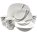 Gibson Curvation 16-Piece Soft Square Dinnerware Set, White 1 thumbnail image