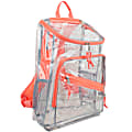 Eastsport PVC Deluxe Top-Loader Backpack, Clear/Coral