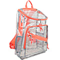 Eastsport PVC Deluxe Top-Loader Backpack, Clear/Coral 1 thumbnail image