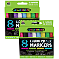 Teacher Created Resources Chalk Brights Liquid Chalk Markers, 2-Sided, Assorted Colors, 8 Markers Per Pack, Set Of 2 Packs 1 thumbnail image