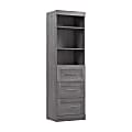 Bestar Pur 25"W Storage Unit With 3 Drawers, Bark Gray