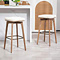 Glamour Home Beckham Fabric Barstools, Beige/Brown, Set Of 2 Barstools 1 thumbnail image