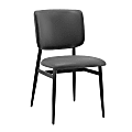 Eurostyle Felipe Faux Leather Side Accent Chair, Gray/Black