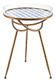 Zuo Modern Lattice Table, Round, Blue/Brass