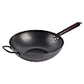 Gibson Home Stargaze Carbon Steel Nonstick Hammered Wok With Wood Handle, 13”, Black 1 thumbnail image