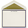 The Occasions Group Stationery Note Cards, 4 1/2" x 6 1/4"W, Flat, Midnight Gold Double Border, Ecru Matte, Box Of 25