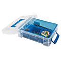 Advantus 4-compartment Plastic Supply Box - 4 Compartment(s) - Desktop - Stackable - Clear - Plastic - 1 Each 1 thumbnail image
