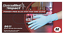 DiversaMed 14 mil ProGuard High-Risk EMS Exam Gloves - Medium Size - Latex - Blue - Disposable, Non-sterile, Beaded Cuff, Powder-free, Ambidextrous - For Medical, Emergency Department, Laboratory Application, Fireplace - 50 / Box - 14 mil Thickness