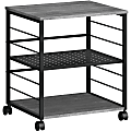 Lorell Deskside Mobile Machine Stand - 200 lb Load Capacity - 26.50"x23.60"x 19.60" Depth - Desk - Powder Coated - 60263 1 thumbnail image