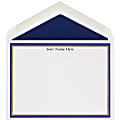 The Occasions Group Stationery Note Cards, 4 1/2" x 6 1/4"W, Flat, Midnight Gold Double Border, White Matte, Box Of 25