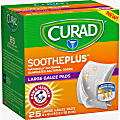 Curad SoothePlus Medium Non-stick Pads - 4" x 4" - 25/Box - White
