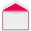 The Occasions Group Stationery Note Cards, 4 1/2" x 6 1/4"W, Flat, Hot Pink Double Border, White Matte, Box Of 25