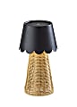 Adesso Tory LED Cordless Table Lamp, Black/Rattan with Black Metal Shade 1 thumbnail image