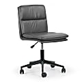Glamour Home Avak Ergonomic Faux Leather Mid-Back Adjustable Task Chair, Gray