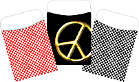 Barker Creek Peel & Stick Library Pockets, 3-1/2" x 5-1/8", Peace & Checks, Set Of 90 Pockets 1 thumbnail image