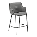 Eurostyle Ronja Faux Leather Counter Stool With Back, Gray/Black
