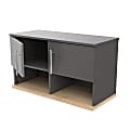 Inval America Open Wall-Mounted Garage Storage Cabinet, 18-1/8”H x 31-1/2”W x 13-3/4”D, Dark Gray/Maple