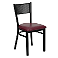 Flash Furniture Grid-Back Metal/Vinyl Restaurant Accent Chair, Burgundy/Black 1 thumbnail image