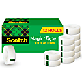 Scotch® Magic Tape, Invisible, 12 Tape Rolls, 3/4 in x 1000 in, Home Office Supplies and School Supplies for College and Classrooms 1 thumbnail image