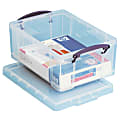 Really Useful Box Plastic Storage Container With HandlesLatch Lid 28 x 17  516 x 12 14 Clear - Office Depot