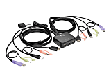 Tripp Lite B032-HUA2 2-Port USB/HD Cable KVM Switch, Black 1 thumbnail image