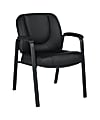 Offices To Go™ Luxhide Bonded Leather Guest Chair, Black 1 thumbnail image