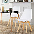 Glamour Home Balint Plastic Dining Accent Chairs, White, Set Of 4 Chairs