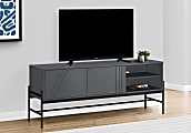 Monarch Specialties Sonny TV Stand For 58" TVs, 23-3/4”H x 59”W x 15-1/2”D, Gray